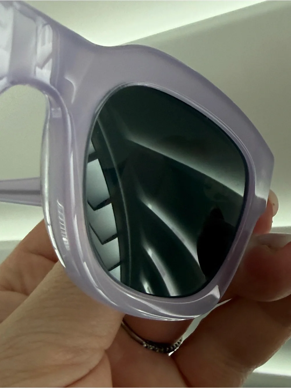 NWT Celine CL401921 Sunglasses Purple Translucent Acetate Square Round Shade